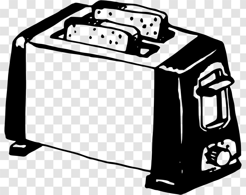 Toaster Cooking Ranges Black And White Clip Art - Monochrome Photography - Oven Transparent PNG