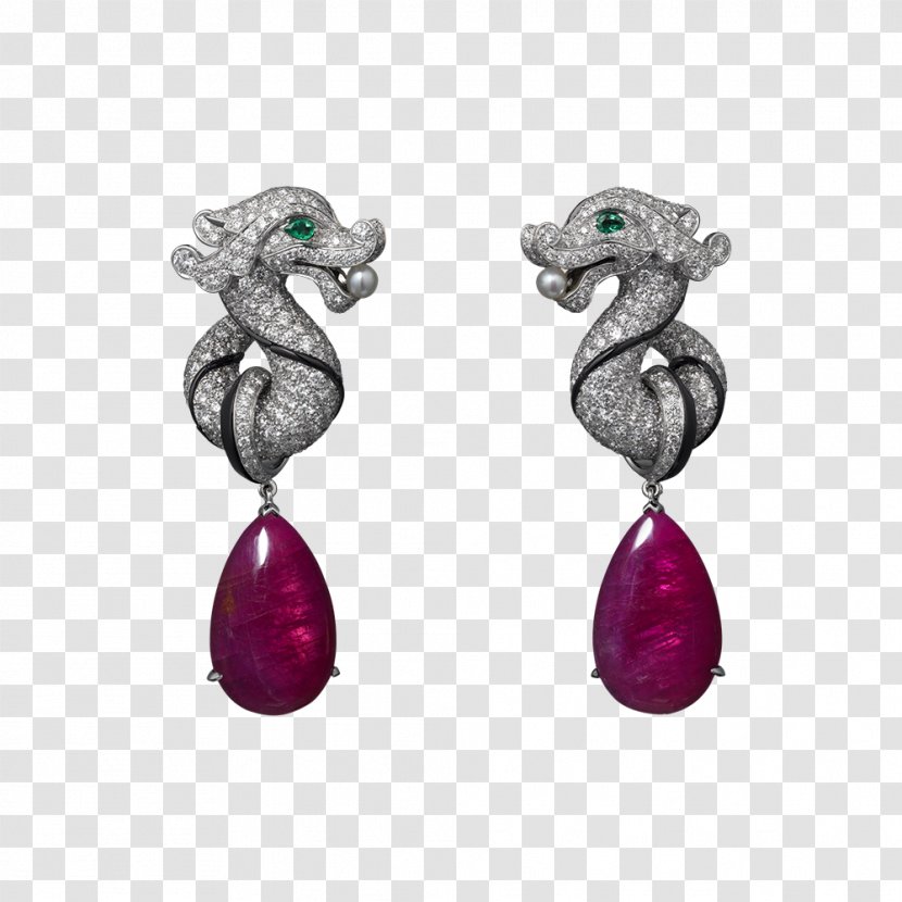 Earring Cartier Jewellery Ruby - Louis - Ice And Fire Transparent PNG