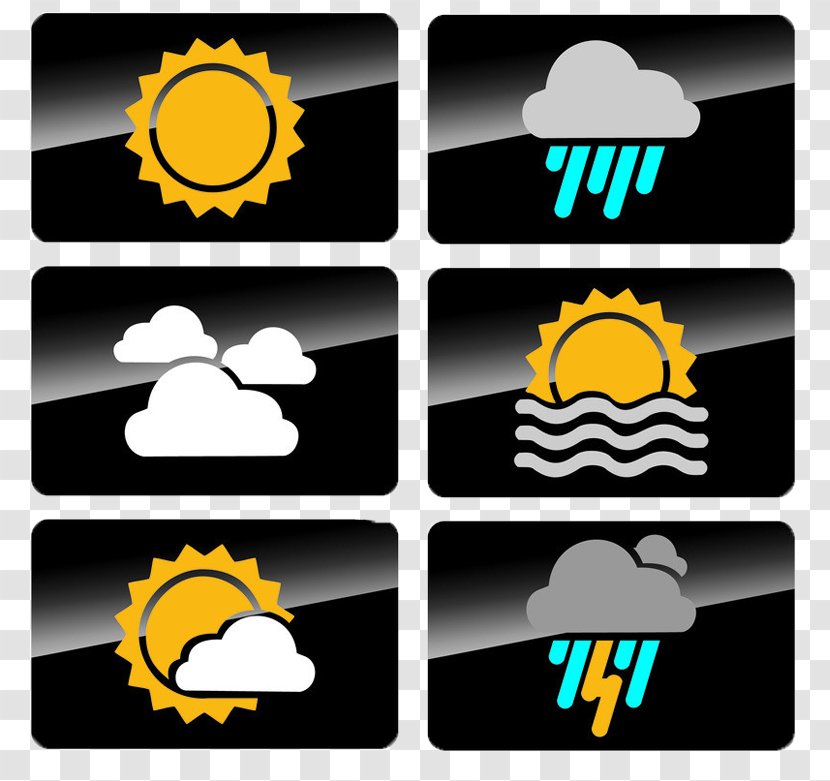 Weather Forecasting Symbol Icon - Black Rectangle Transparent PNG