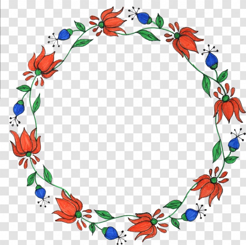 Flower Floral Design Drawing Clip Art - Circle Frame Transparent PNG