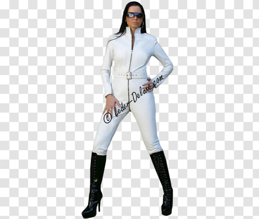 Catsuit Nappa Leather White Sleeve - Clothing - Dani Daniels Transparent PNG