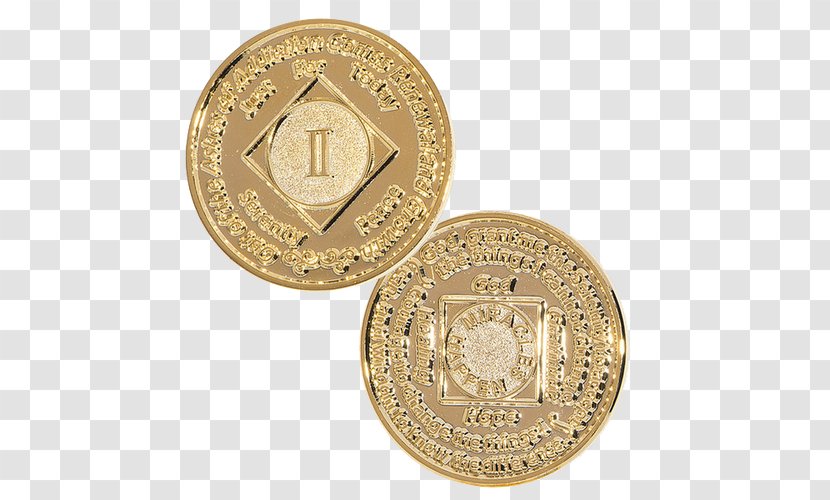 Coin Gold Medal Narcotics Anonymous Jewellery - Currency Transparent PNG