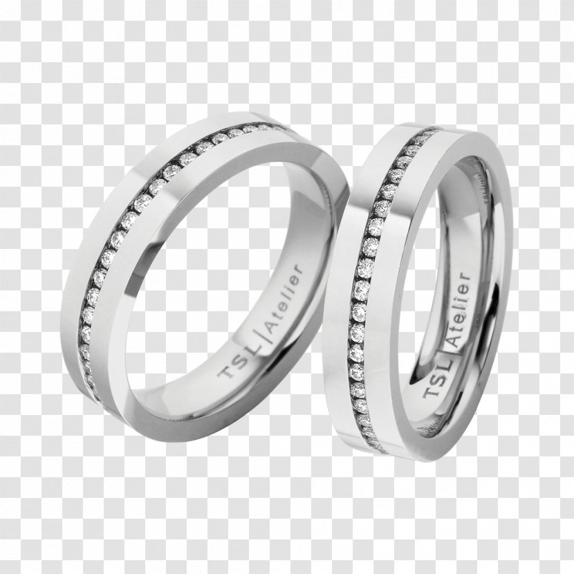 Silver Wedding Ring - Platinum - Material Transparent PNG