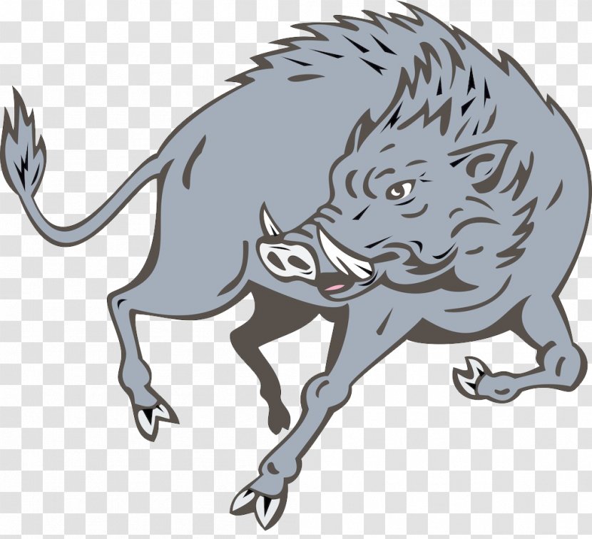 Wild Boar Drawing Stock Illustration Clip Art - Fictional Character - Material Transparent PNG