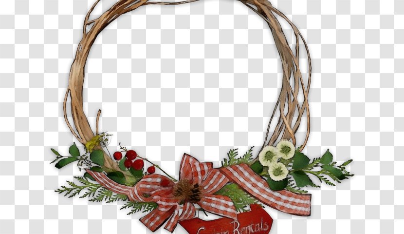 Watercolor Christmas Wreath - Fashion Accessory - Twig Flower Transparent PNG