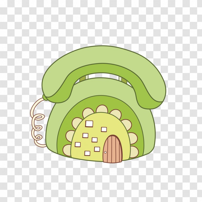 Telephone Drawing Clip Art - Cartoon - Hand-painted Pattern Phone House Transparent PNG