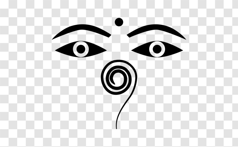 Buddhism Eye Black And White Buddhist Meditation - Watercolor Transparent PNG