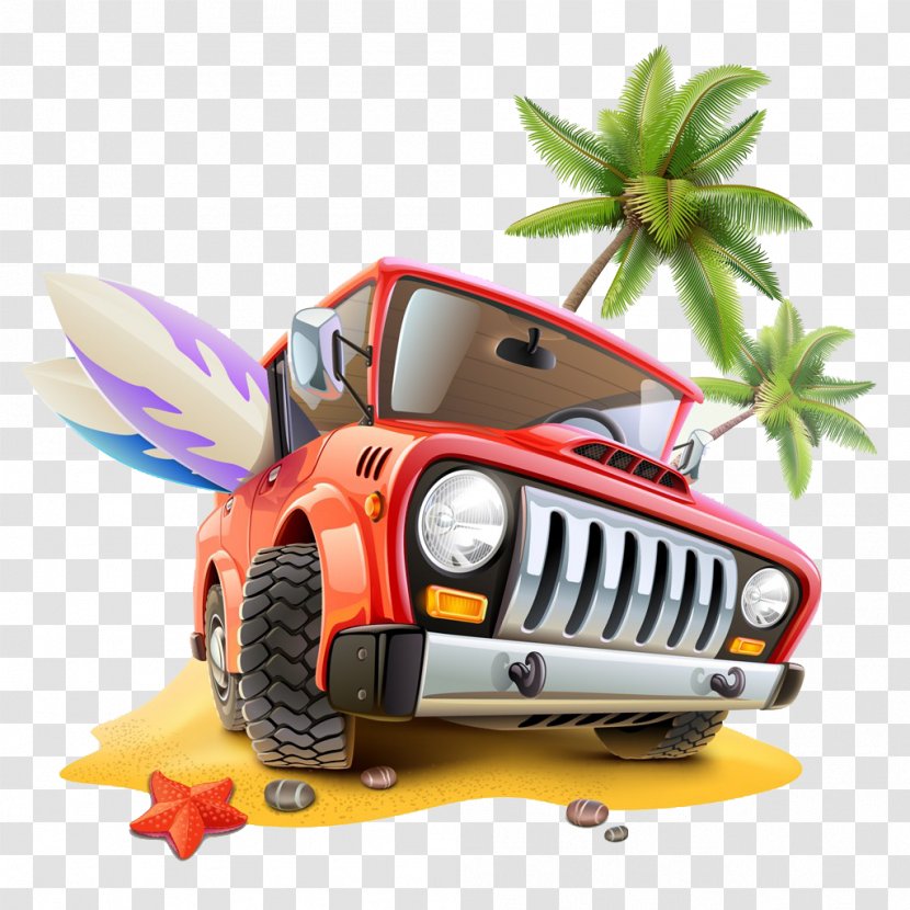 Alappuzha Car Travel Stock Illustration - Red Jeep Transparent PNG