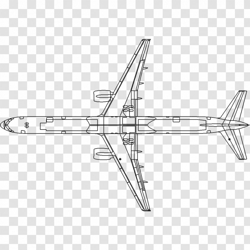 Airliner Boeing 757 Line Art Drawing - Angle Transparent PNG