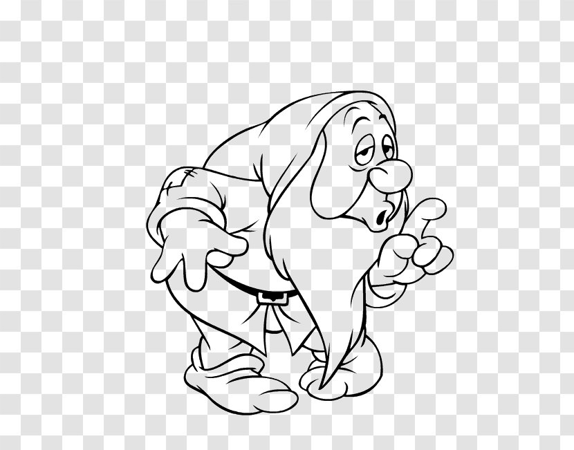 Seven Dwarfs Dopey Grumpy Coloring Book Bashful - Frame - Cartoon Transparent PNG