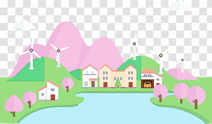 Green Residential Area Meter Cartoon Computer Transparent PNG