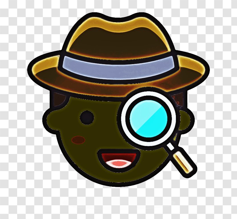 Detective Emoji - Yellow - Cap Smile Transparent PNG
