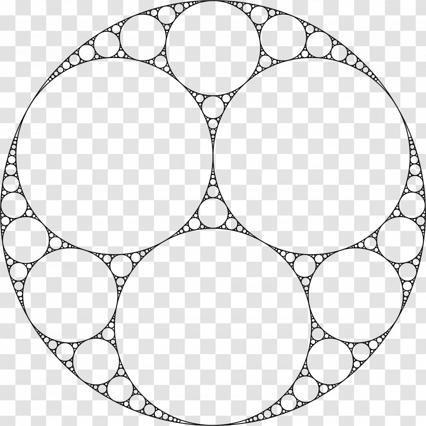 Apollonian Gasket Tangent Circle Fractal Problem Of Apollonius - Monochrome - Geometry Transparent PNG