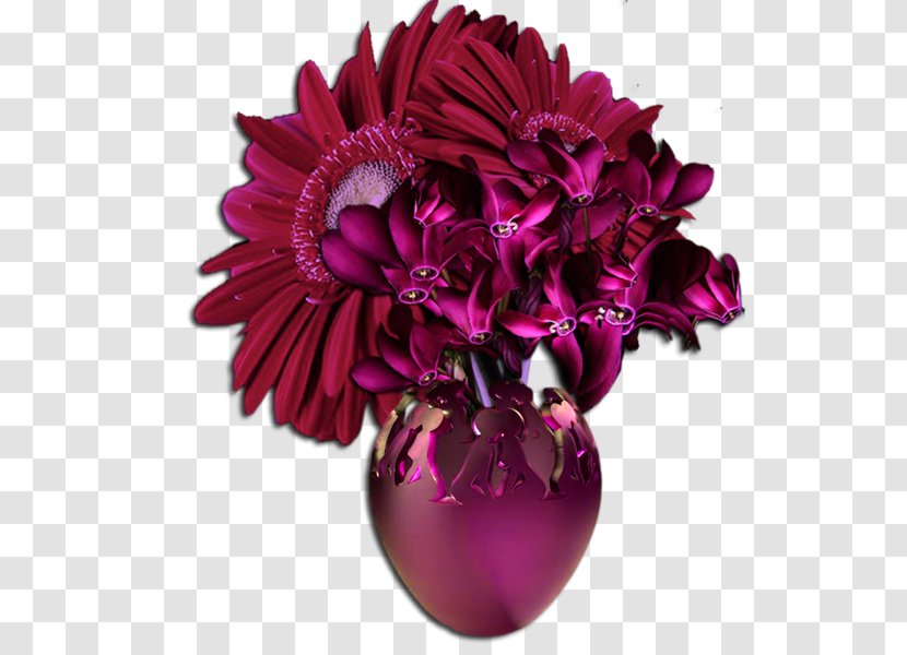 Violet Purple Floral Design Vase Transparent PNG