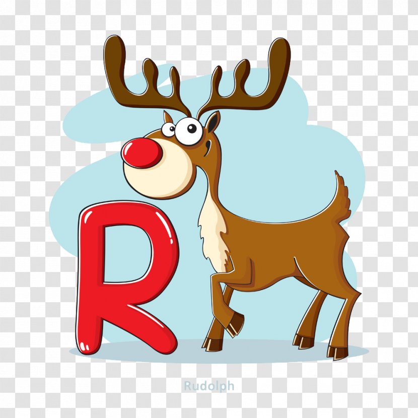 Rudolph Santa Claus Deer Christmas - Tree - Elk And The Letter R Transparent PNG