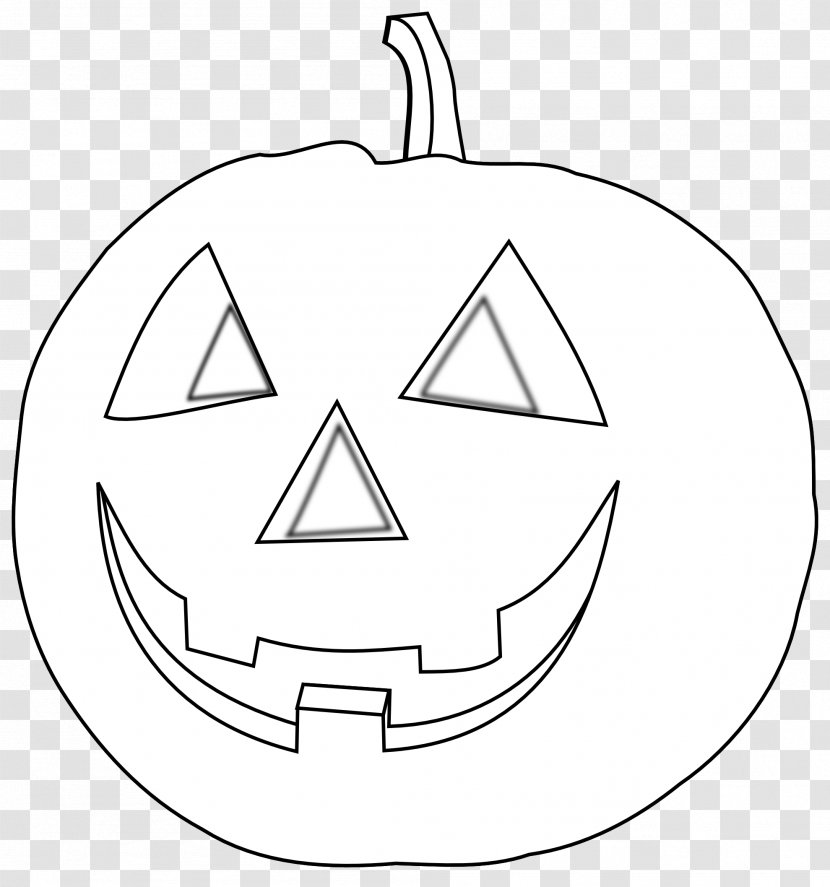 Black And White Halloween Drawing Pumpkin Clip Art - Blossom Cliparts Transparent PNG