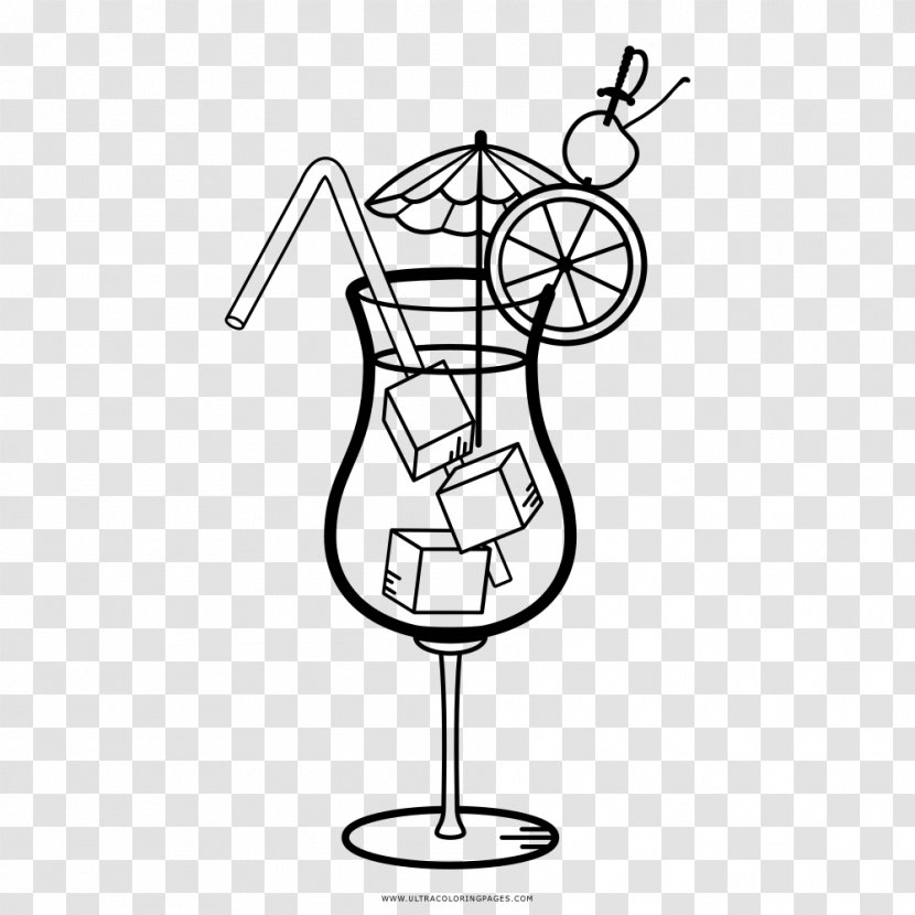 Cocktail Coloring Book Drawing Daiquiri Champagne Glass - Joint - Tropical Drinks Transparent PNG