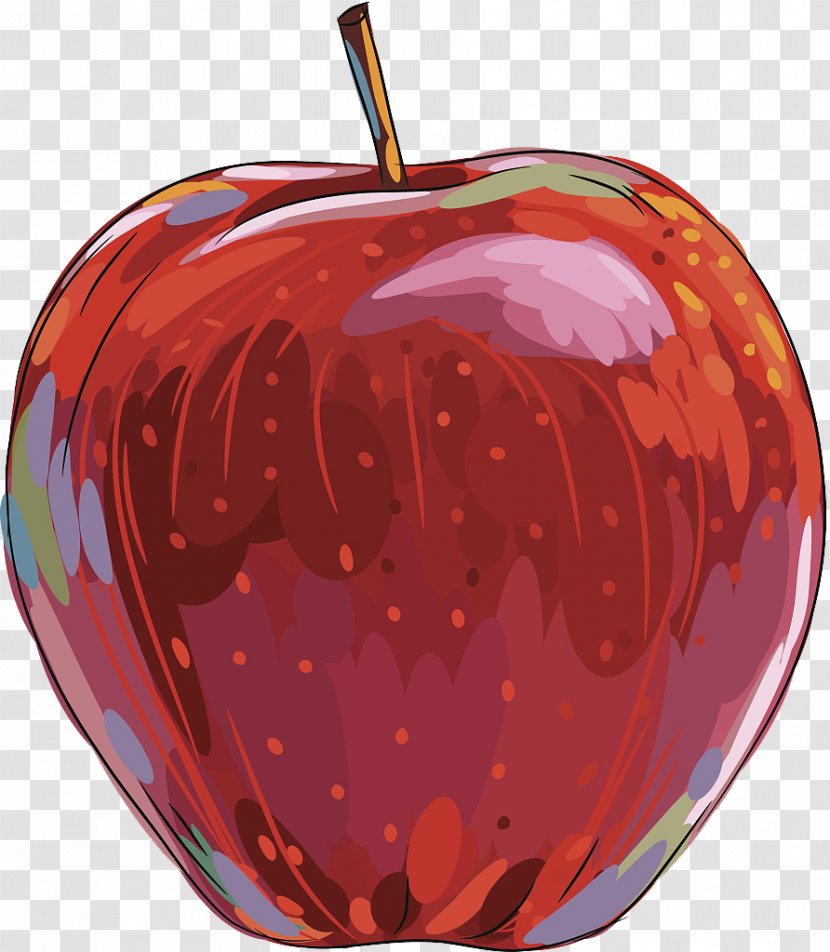 Apple Red Illustration - Dessin Animxe9 - Hand Painted Transparent PNG