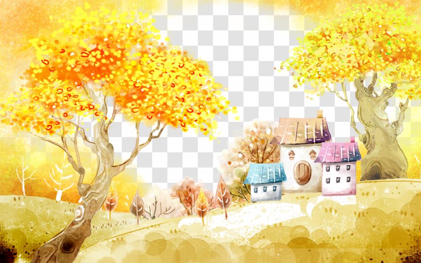 Autumn Illustration - Template - Beautiful Transparent PNG