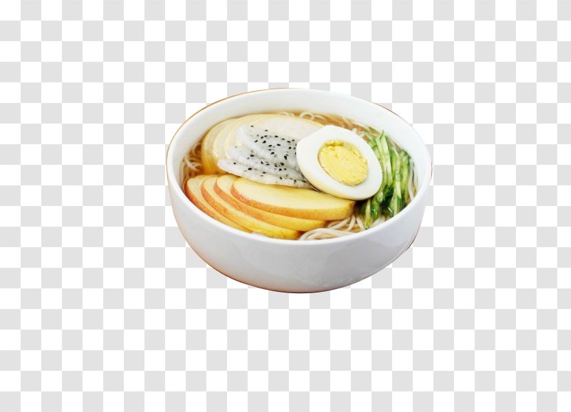 Naengmyeon Hiyashi Chu016bka Korean Cuisine Noodle Chili Oil - Apple Egg Noodles Transparent PNG