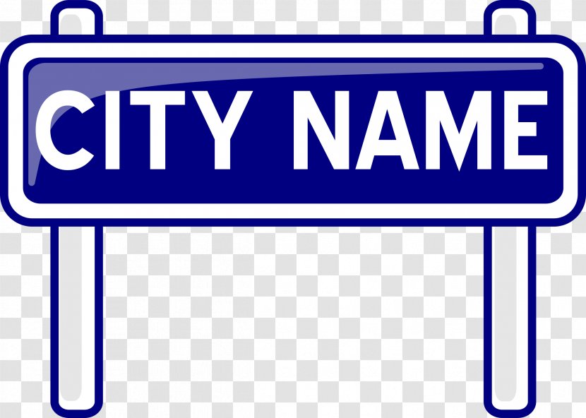 Name Plates & Tags Tag Clip Art - Blue - Town Sign Cliparts Transparent PNG