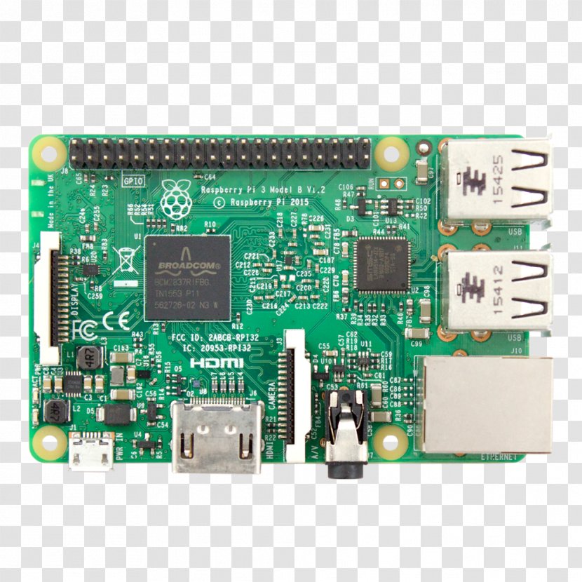 Raspberry Pi 3 64-bit Computing ARM Cortex-A53 Motherboard - Central Processing Unit Transparent PNG