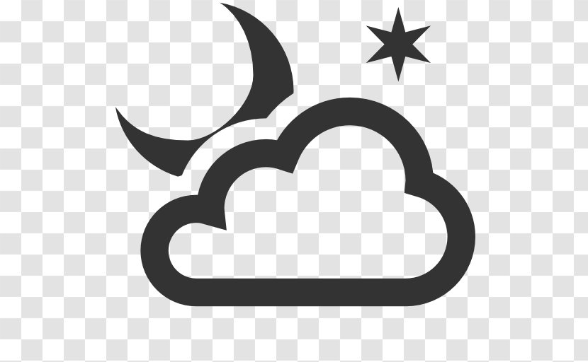 Cloud - Black And White - Night Transparent PNG