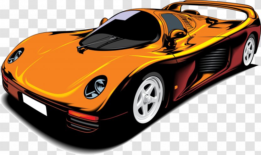 Sports Car Cartoon - Logo - Element Transparent PNG