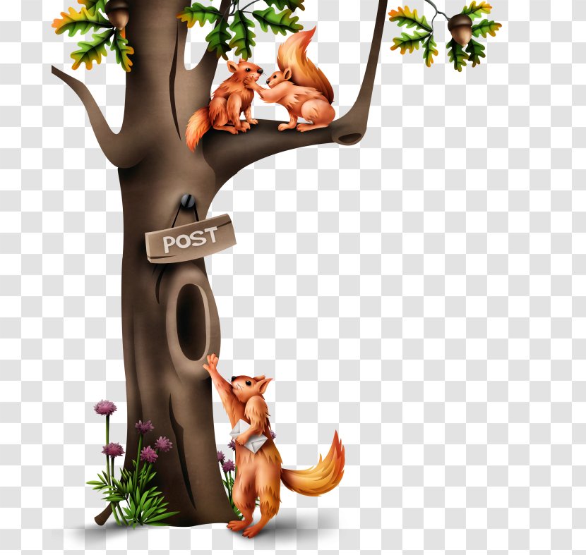 Tree Hollow Squirrels Transparent PNG