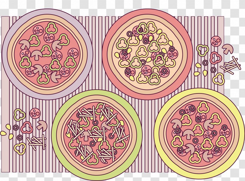 Circle Pattern - Pink - Pizza Transparent PNG