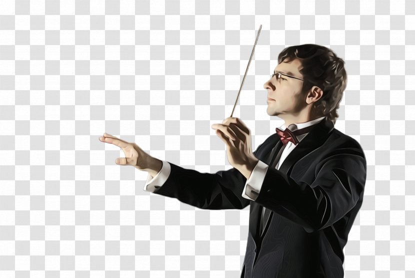 Conductor Gesture Baton Bandleader Musician - Watercolor - Wand Transparent PNG