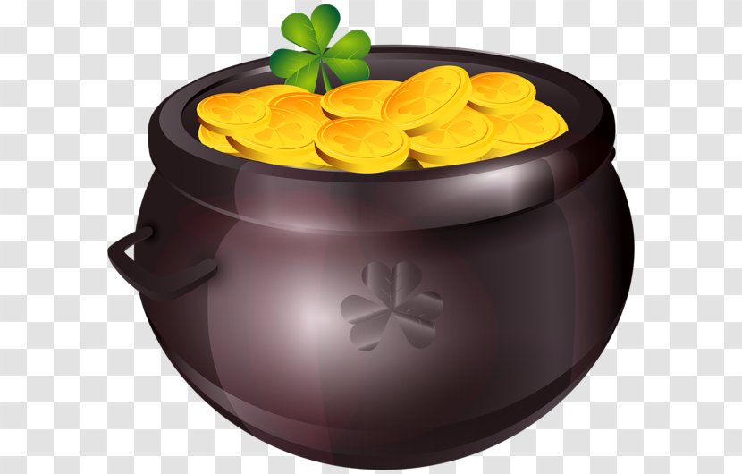 Gold Saint Patrick's Day Clip Art - Pot Of Transparent PNG