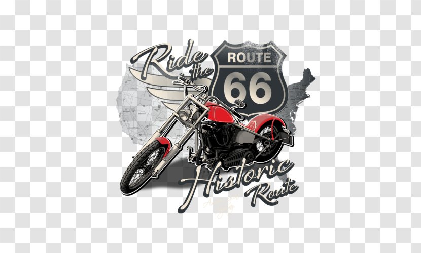 U.S. Route 66 Motorcycle Bicycle Harley-Davidson T-shirt - Automotive Design Transparent PNG