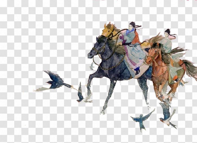 Horse Stallion Equestrianism - Hand-painted Riding Transparent PNG