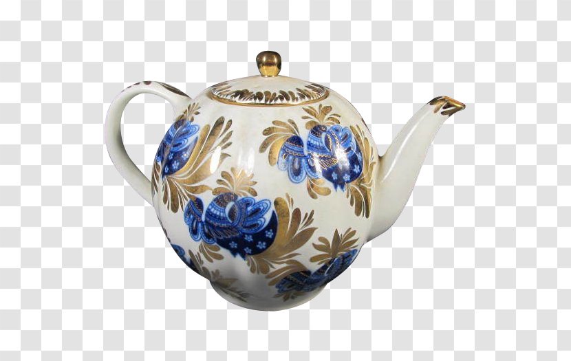 Teapot Blue And White Pottery Ceramic Cobalt - Cup - Kettle Transparent PNG