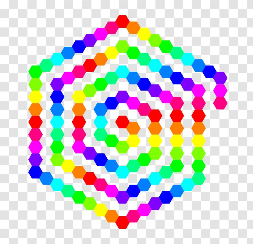 Hexagon Spiral Color Circle Clip Art - Point - Awe Cliparts Transparent PNG