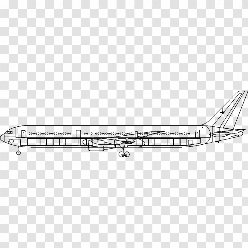 Narrow-body Aircraft Aerospace Engineering - Line Art - Boeing 767 Transparent PNG
