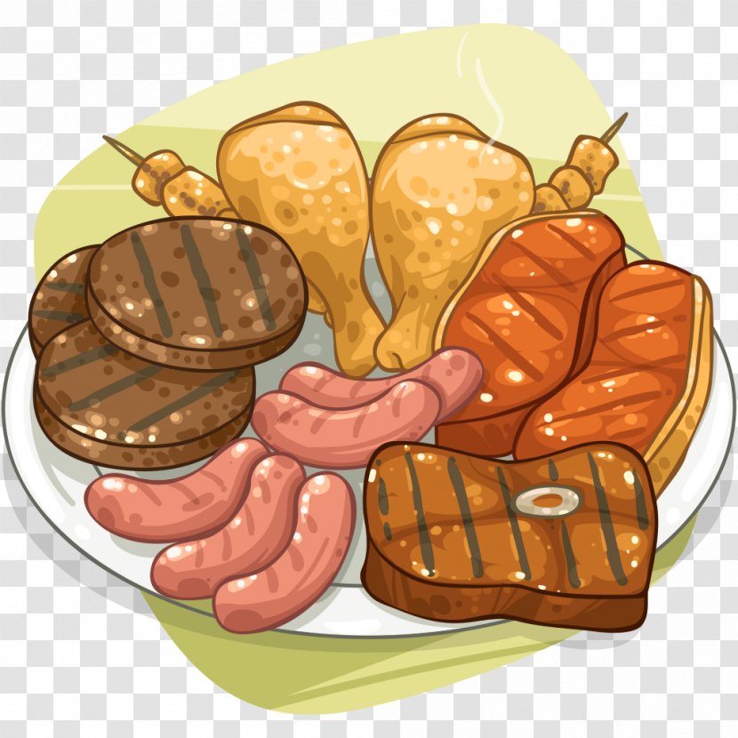 Roast Chicken Barbecue Grill Meat Sausage Food - Cooking Transparent PNG