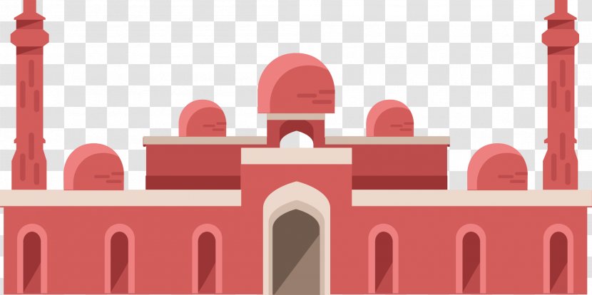 Architecture - Building - Red Cathedral Vector Material Square Transparent PNG