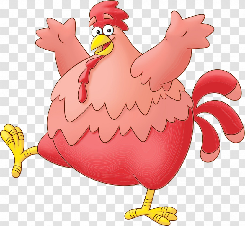 Chicken Rooster Bird Cartoon Beak Transparent PNG