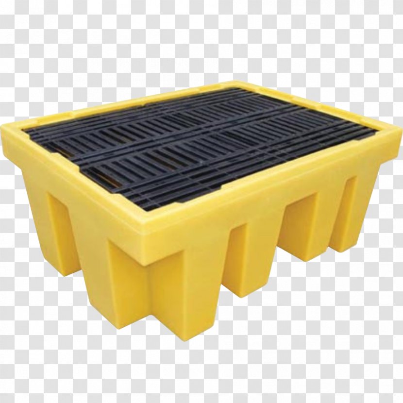 Plastic Intermediate Bulk Container Spill Pallet Containment - Yellow - Drum Transparent PNG