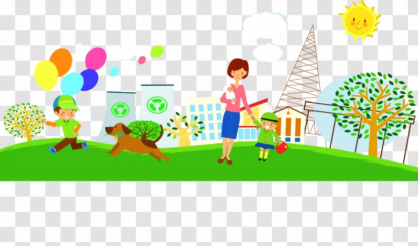 Amusement Park Illustration - Human Behavior - Lawn Transparent PNG