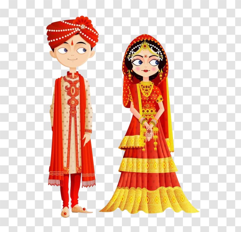 Wedding Invitation Clip Art Weddings In India Bride Indian Clothes - Symbol Transparent PNG