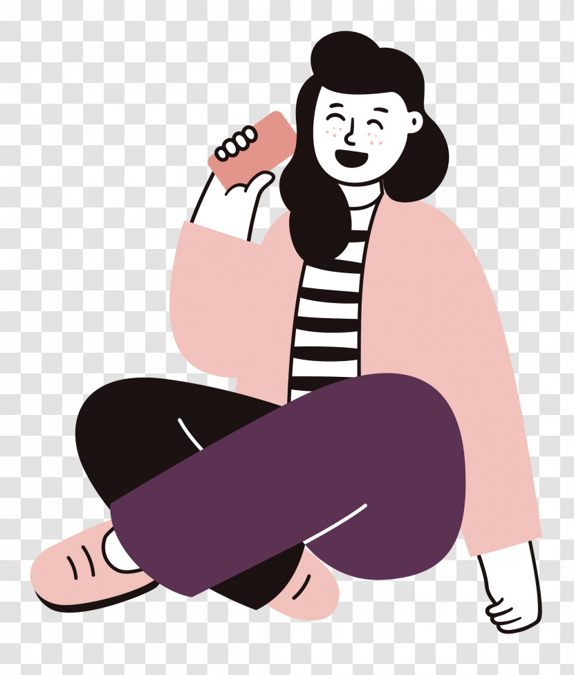 Sitting On Floor Sitting Woman Transparent PNG