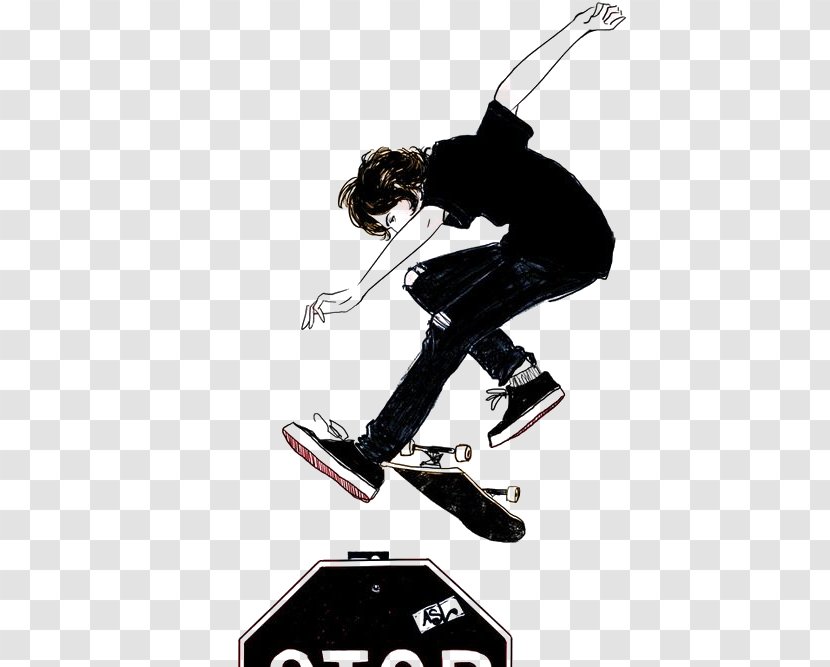 Drawing Art Skateboarding Illustration - Frame - Skateboard Boy Transparent PNG