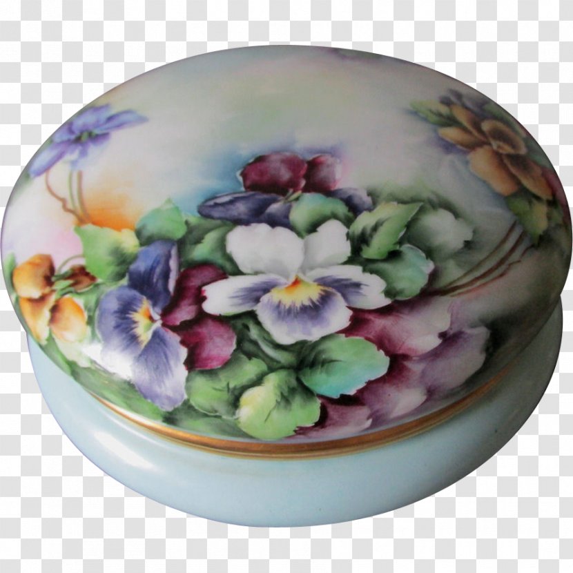 Plate Porcelain Flowerpot - Violet Family - Lovely Hand-painted Transparent PNG