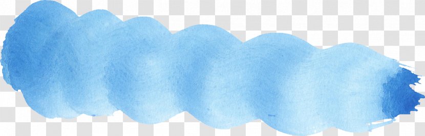 Watercolor Painting Brush - Cloud - Blue Stroke Transparent PNG