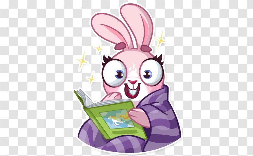 Rabbit Sticker Telegram Clip Art Easter Bunny - Rabits And Hares Transparent PNG