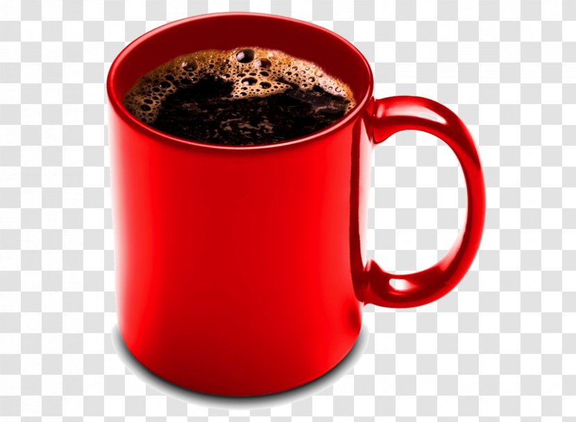 Coffee Cup Tea Mug - Caffeine - Red Transparent PNG