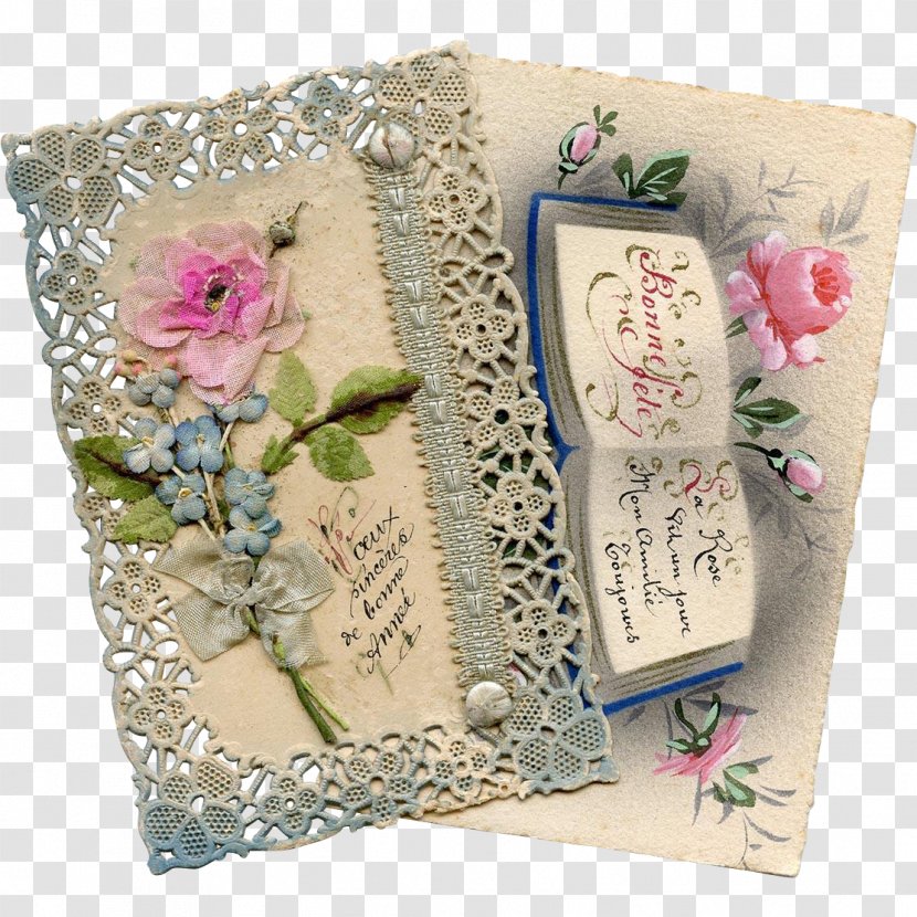 Paper Flower Post Cards Floral Design Textile - New Year - Hand-painted Vintage Lace Transparent PNG